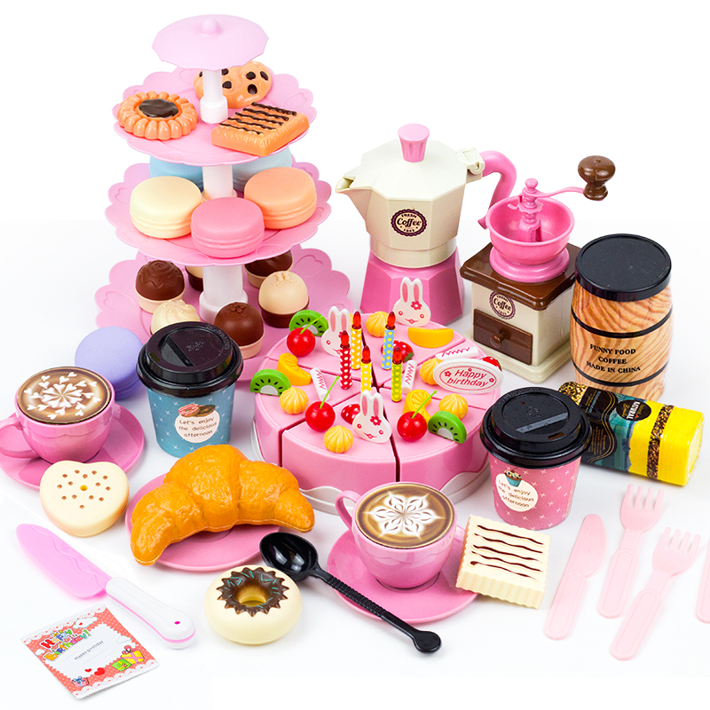 Kids Outdoor Kitchen Accessories - 子供のためのシミュレーションゲーム,シミュレーションキッチン,コーヒーケーキ,プレイハウス,誕生日プレゼント,女の子のためのお茶モデル