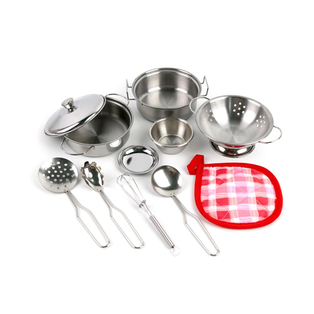 キッチンごっこ遊びアクセサリーおもちゃ、ステンレス製調理器具 - Kids Outdoor Kitchen Accessories のレビューと価格