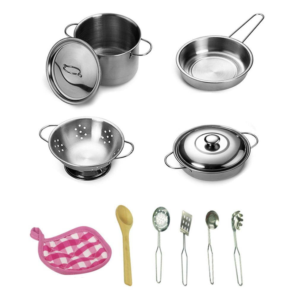キッチンごっこ遊びアクセサリーおもちゃ、ステンレス製調理器具 - Kids Outdoor Kitchen Accessories のレビューと価格