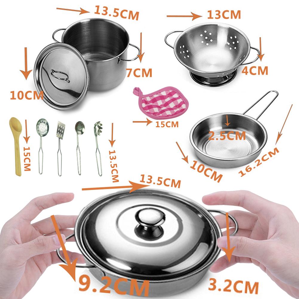 キッチンごっこ遊びアクセサリーおもちゃ、ステンレス製調理器具 - Kids Outdoor Kitchen Accessories のレビューと価格