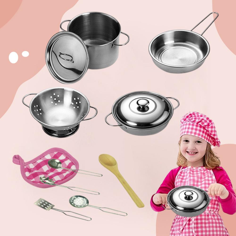 キッチンごっこ遊びアクセサリーおもちゃ、ステンレス製調理器具 - Kids Outdoor Kitchen Accessories のレビューと価格