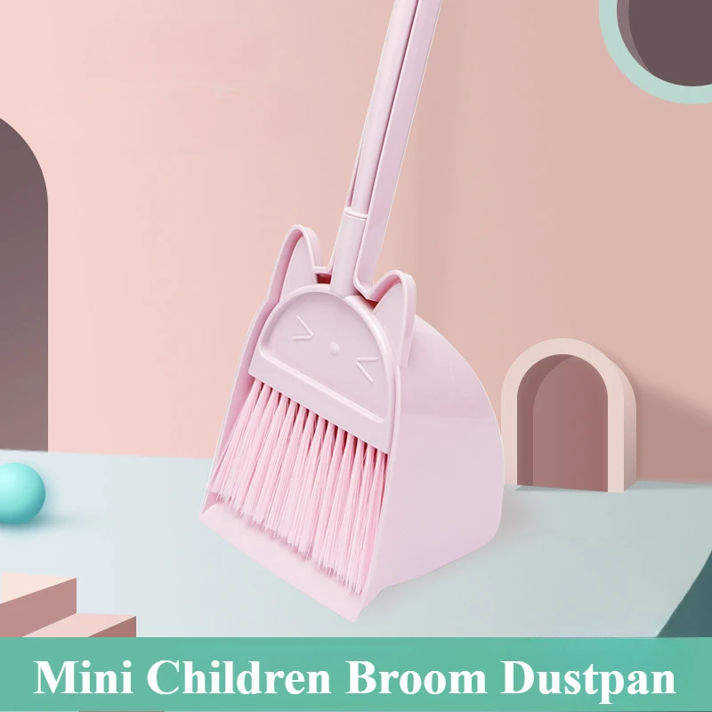 ミニ子供用ほうきとちりとり、漫画猫の柔軟な毛先、子供向けごっ - Kids Outdoor Broom のレビューと価格
