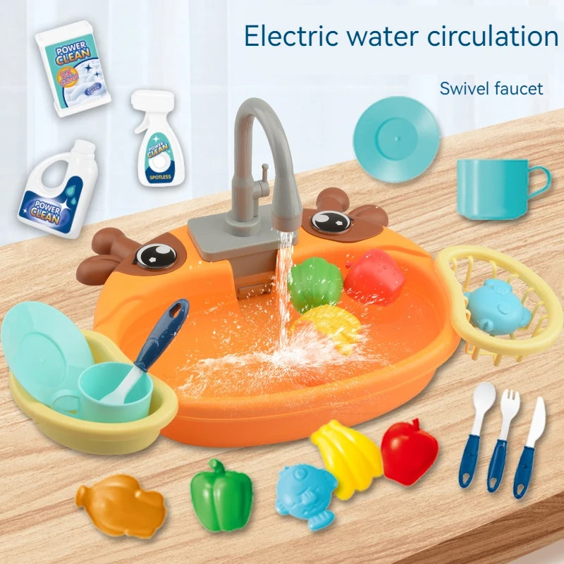 幼児向けおもちゃのキッチンセット、電動循環水、食器洗い機付き - Kids Outdoor Kitchen Accessories のレビューと価格