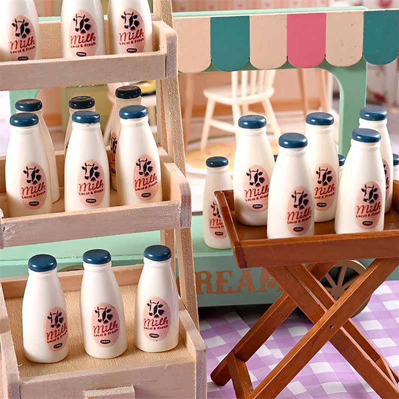 ミニチュア食品模型玩具牛乳瓶ドリンクドールハウスアクセサリー - Kids Outdoor Kitchen Accessories のレビューと価格